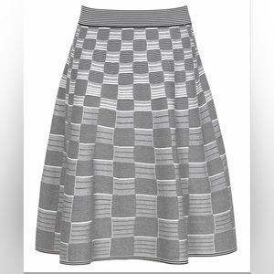 REISS GEOMETRIC JACQUARD SKIRT IN BLACK/WHITE